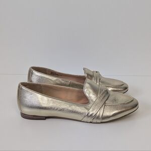 Talbots Gold Leather Loafers Women's 8.5